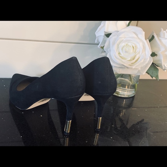 Aldo Suede Gold Accent Heels - Picture 2 of 8